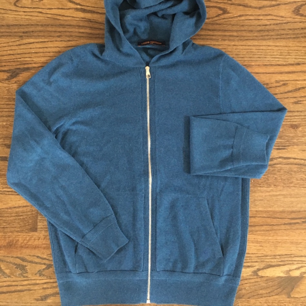 Louis Vuitton blue zip-up cashmere sweater